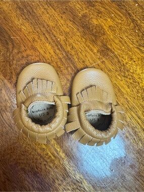 Tan Fringe Moccasins for Kids